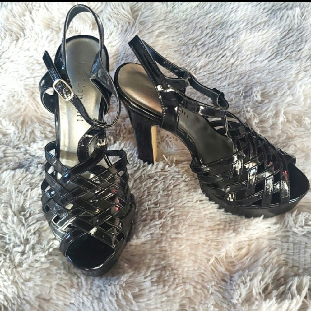 MADDEN GIRL BLACK OPEN TOE DRESS SHOES